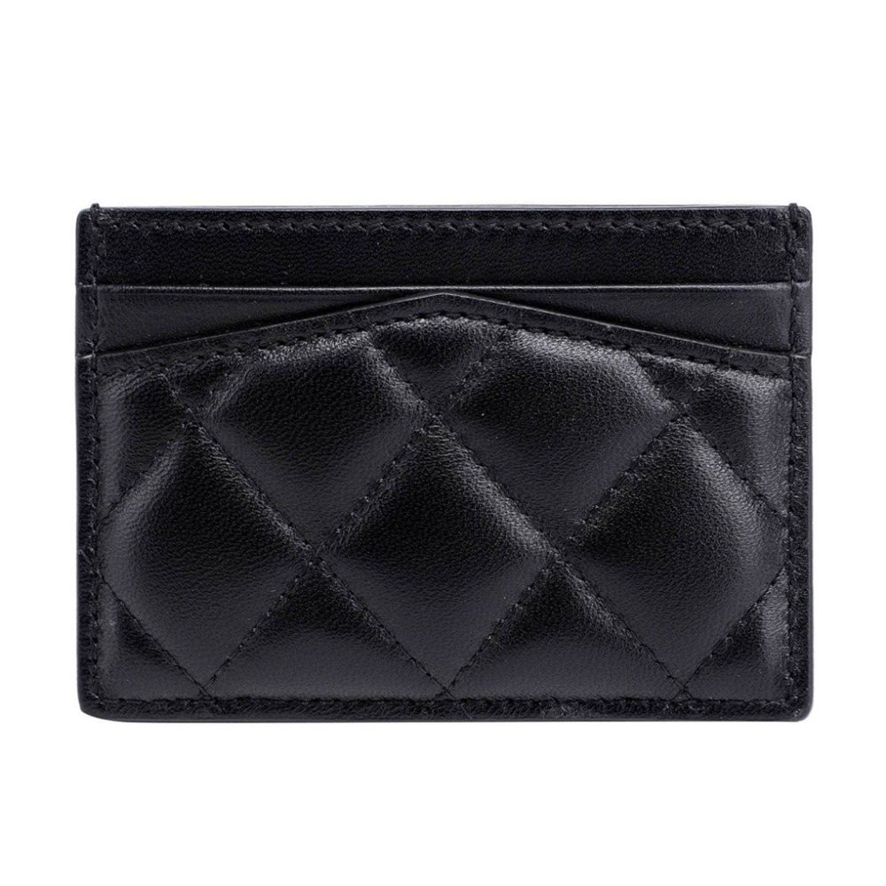Alexander McQueen Quilted Leather Skull Card Holder Black - Picture 2 of 4